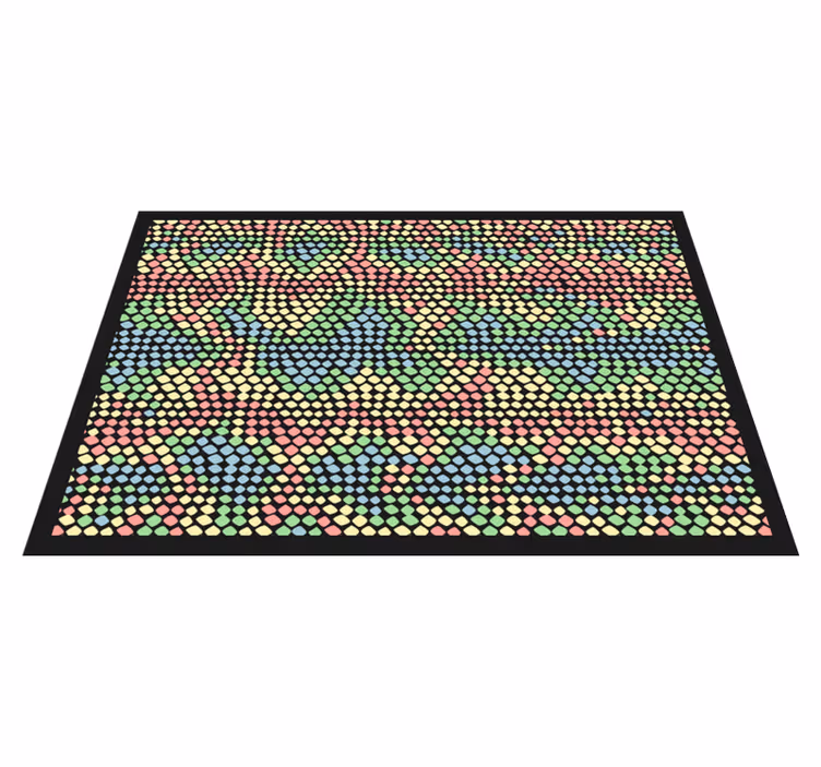 Kleurrijk cirkelpatroon vinyl tapijt textuur - TenStickers