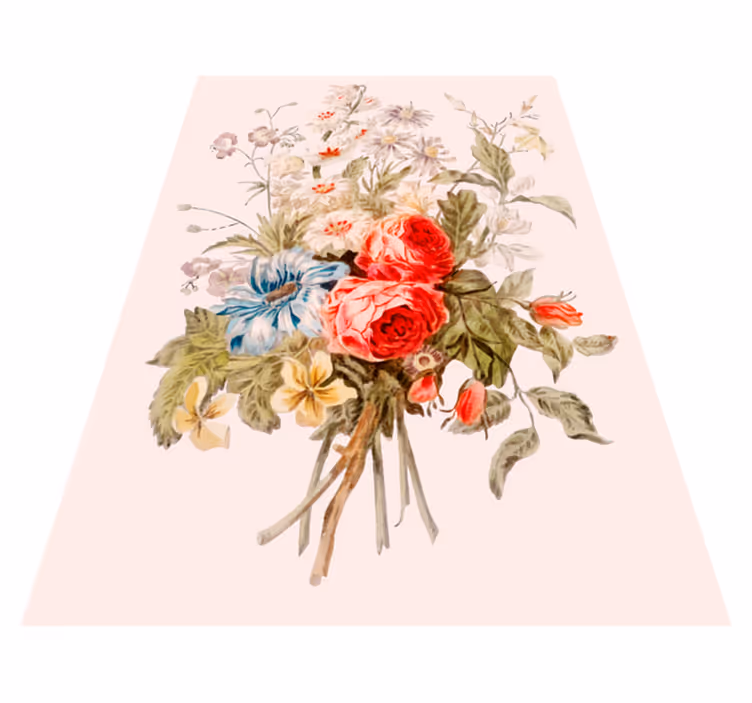Vinyl tapijt bloemen en planten exquisite bloemstuk - TenStickers
