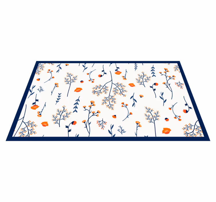 Bloementakkenpatroon vinyl tapijt bloemen en planten - TenStickers