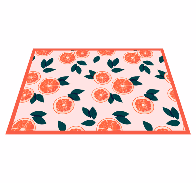Roze citrusbloemig vinyl tapijt bloemen en planten - TenStickers