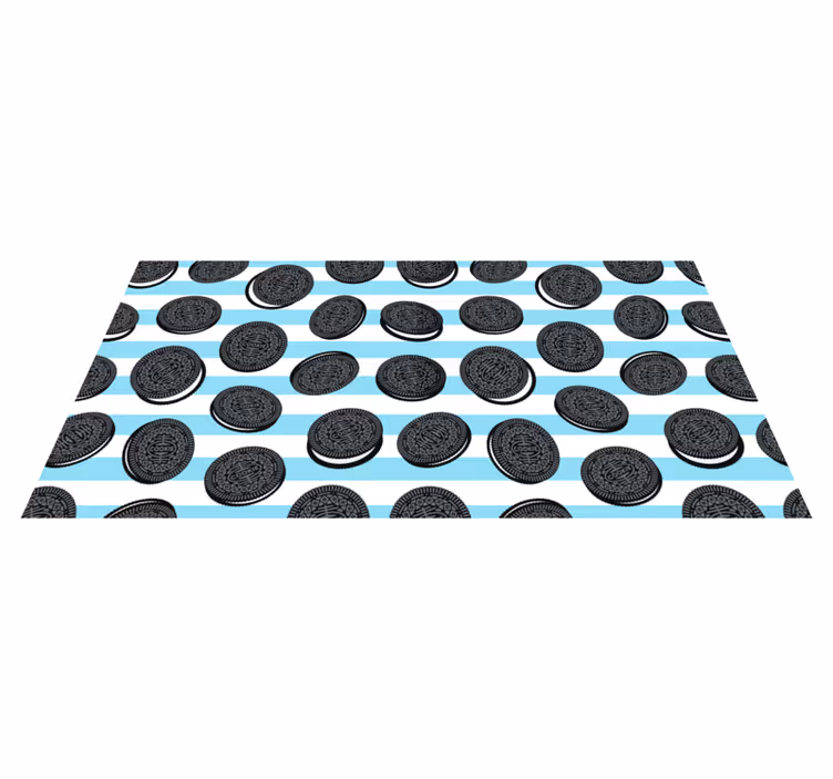 Oreo gestreept patroon vinyl tapijt keuken - TenStickers
