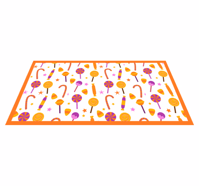 Kleurrijk snoepontwerp vinyl tapijt keuken - TenStickers