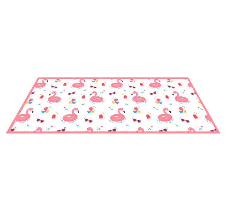 Flamingo zomerontwerp vinyl tapijt keuken - TenStickers