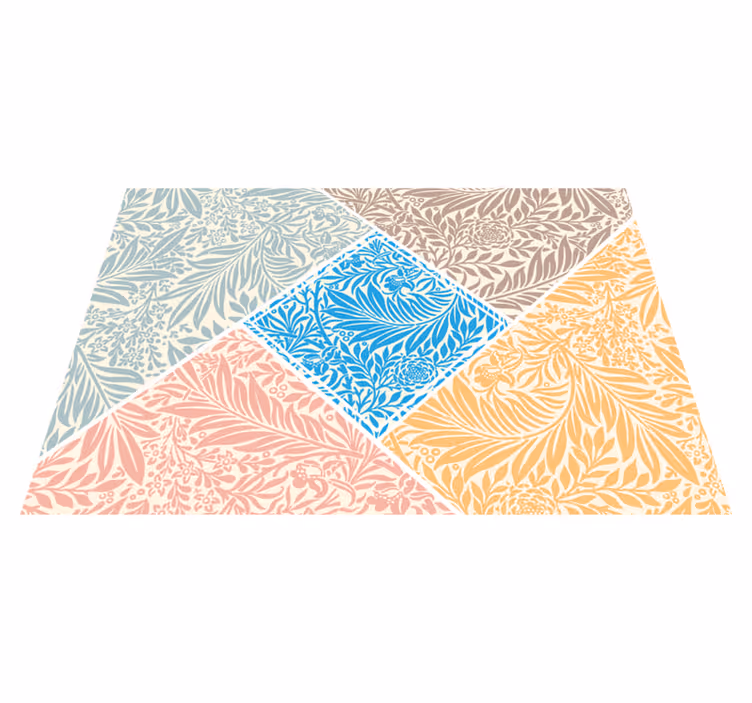 Bloemen patchwork ontwerp vinyl tapijt keuken - TenStickers
