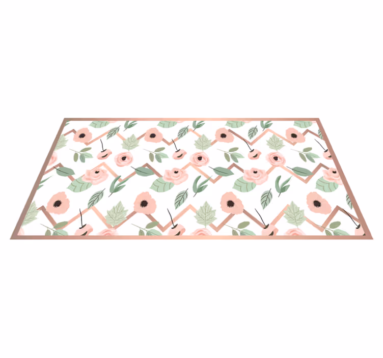 Botanisch bladconcept vinyl tapijt bloemen en planten - TenStickers