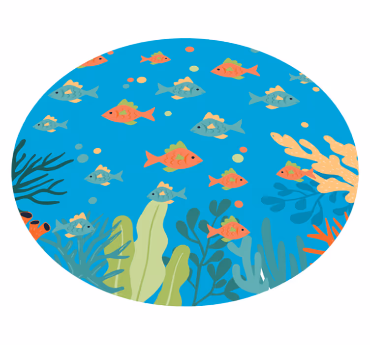 Kleurrijke onderwaterscène vinyl tapijt badkamer - TenStickers