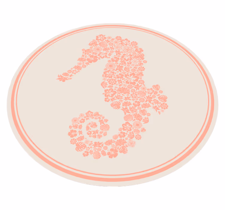 Zeepaardje bloemmotief vinyl tapijt bloemen en planten - TenStickers