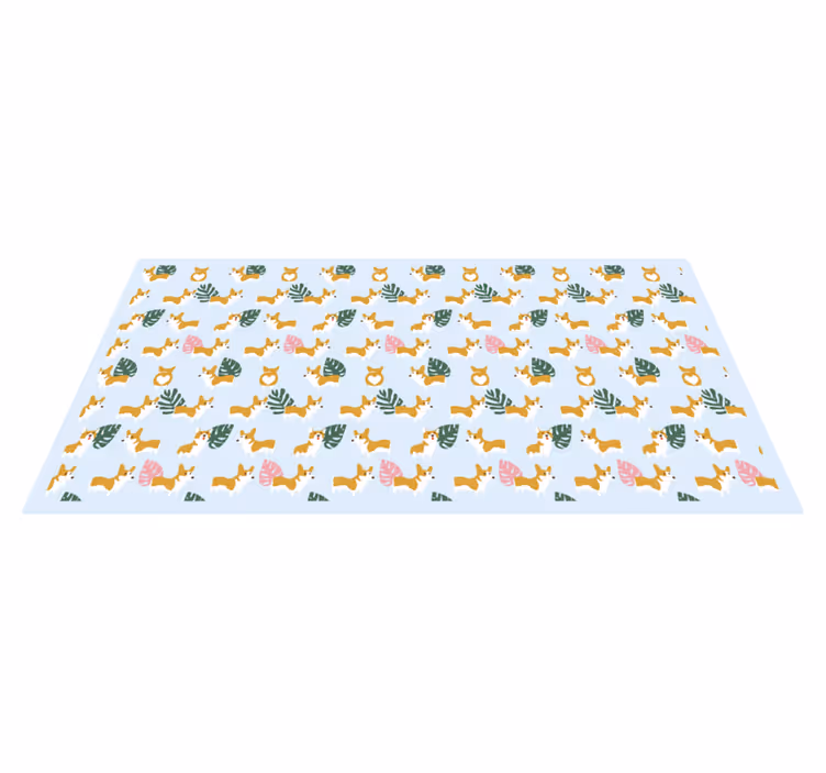 Monstera en honden dieren vinyl tapijt - TenStickers
