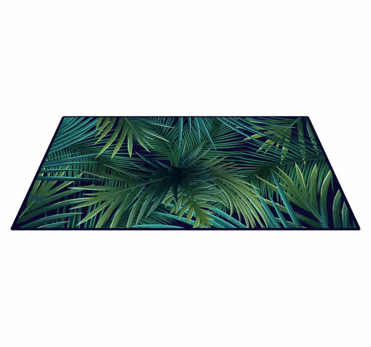 Tropisch blad canvas vinyl tapijt natuur - TenStickers