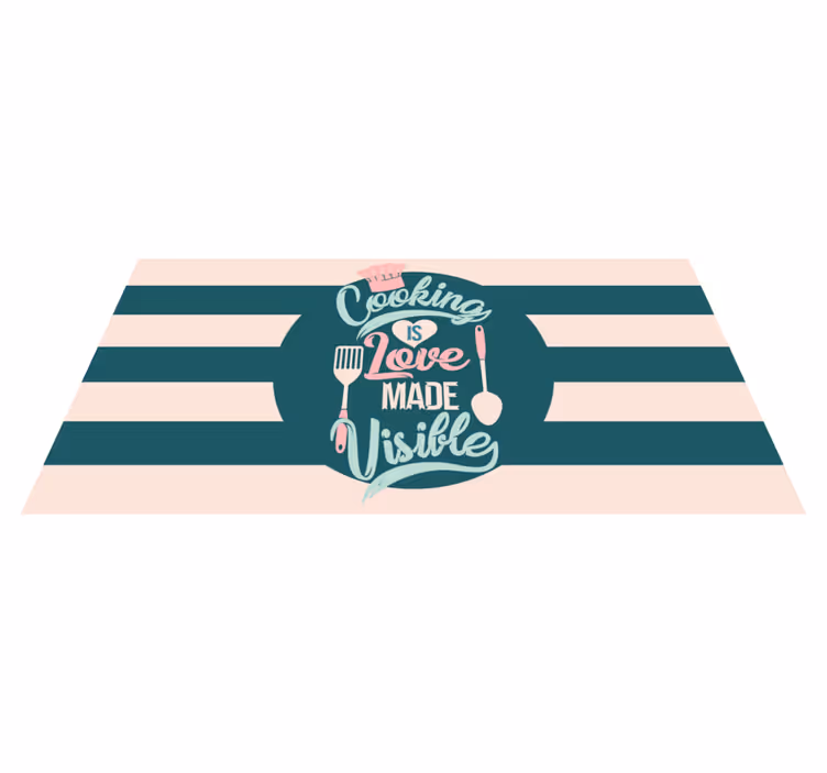 Koken is zichtbare liefde vinyl tapijt keuken - TenStickers