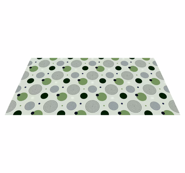 Groene cirkelvormige patronen vinyl tapijt keuken - TenStickers