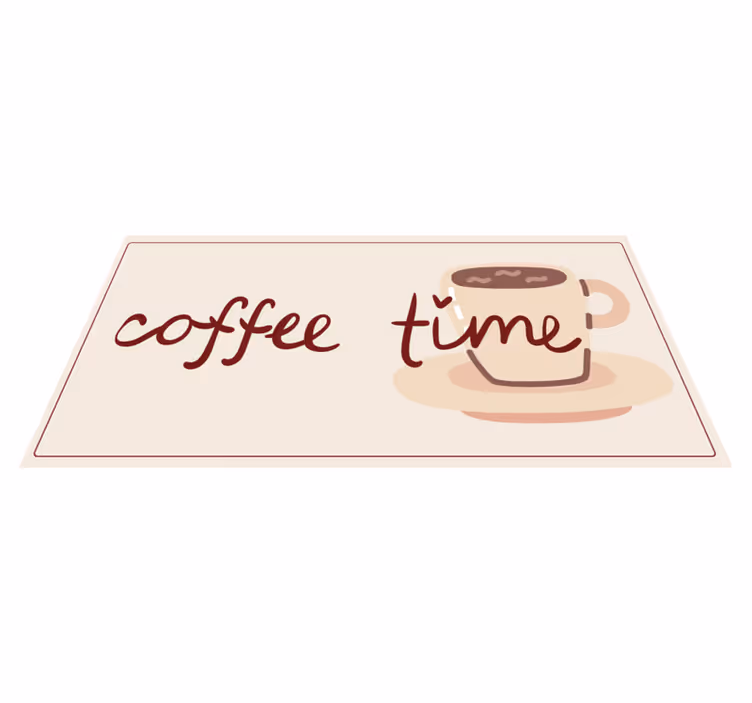 Koffietijd kopje vinyl tapijt keuken - TenStickers
