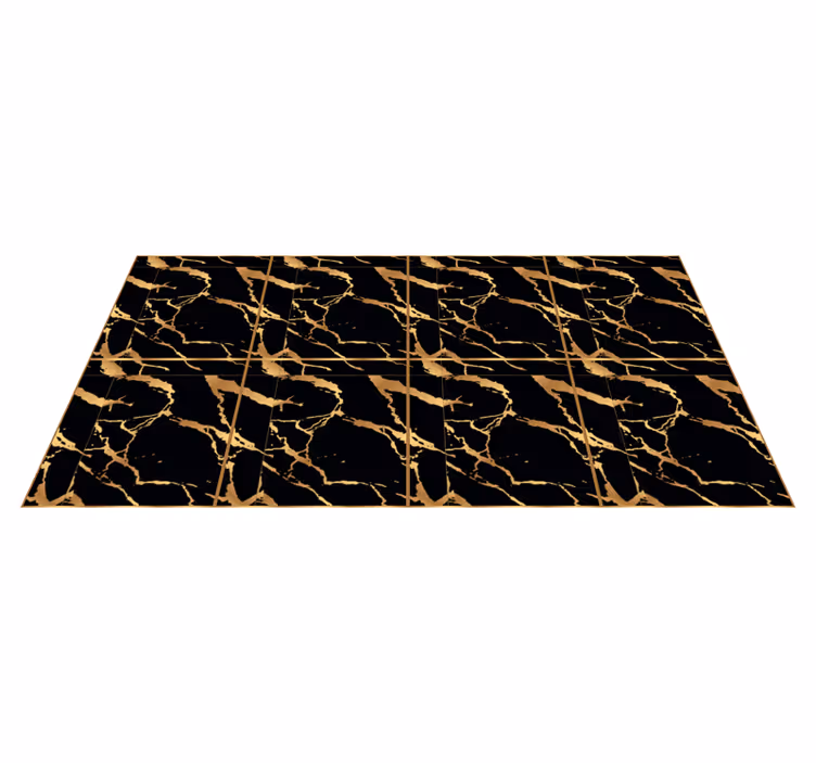 Gouden vlekjes effect marmeren vinyl tapijt - TenStickers