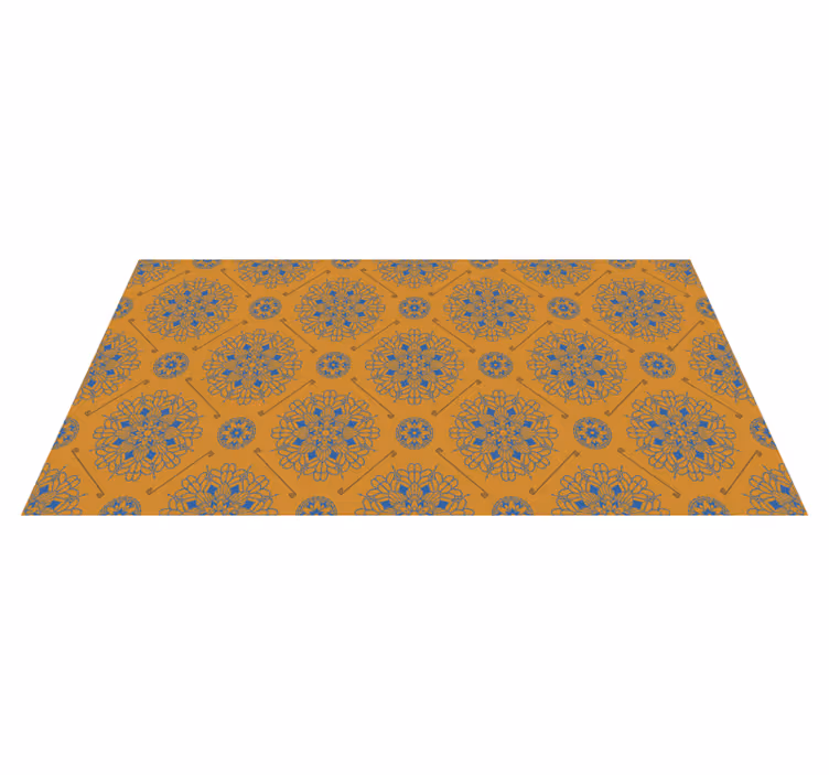 Sierlijke oranje stijl vinyl tapijt mandala - TenStickers