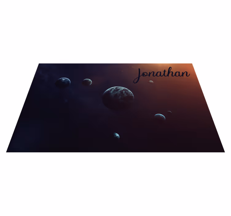 Hemels ontwerp met naam vinyl tapijt tiener - TenStickers