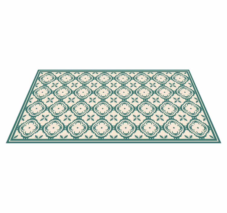 Elegant bloemenelement marmeren vinyl tapijt - TenStickers