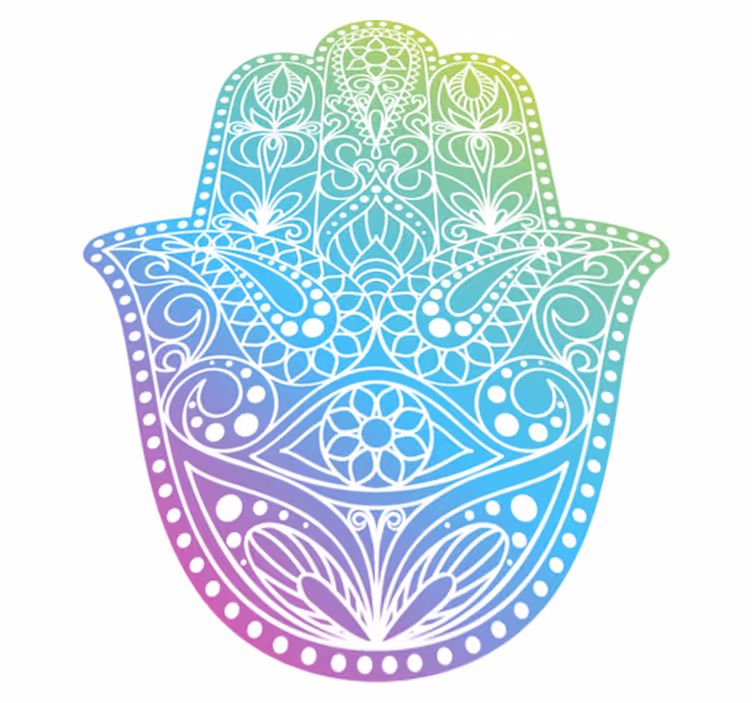 Gradiënt hand van fatima vinyl tapijt mandala - TenStickers