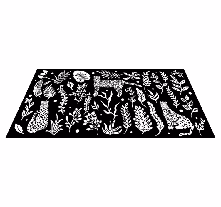 Monstera en luipaarden vinyl tapijt natuur - TenStickers