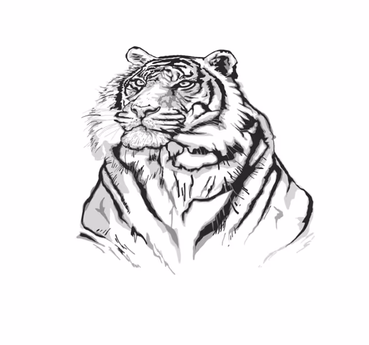 Tijger artistiek portret vinyl vloerkleed dierenprint - TenStickers