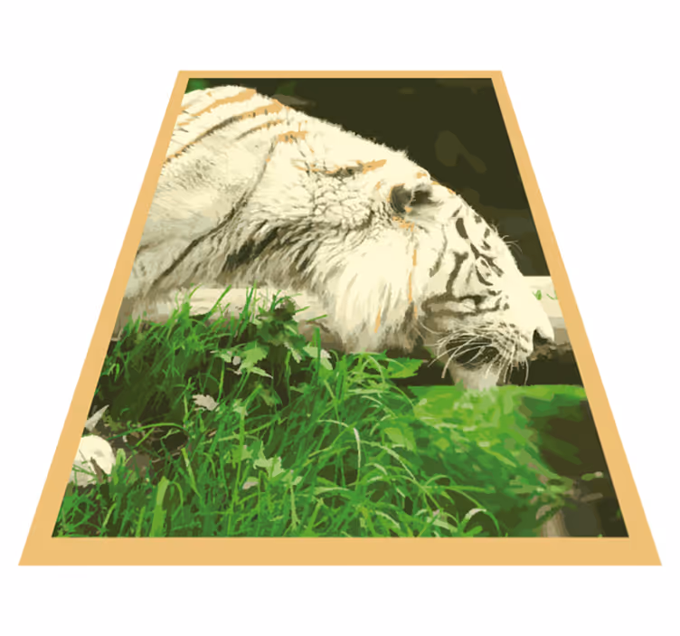 Witte gger in het gras dieren vinyl tapijt - TenStickers