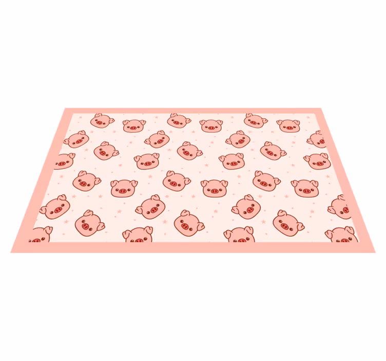 Schattige varkenspatronen vinyl tapijt kind - TenStickers