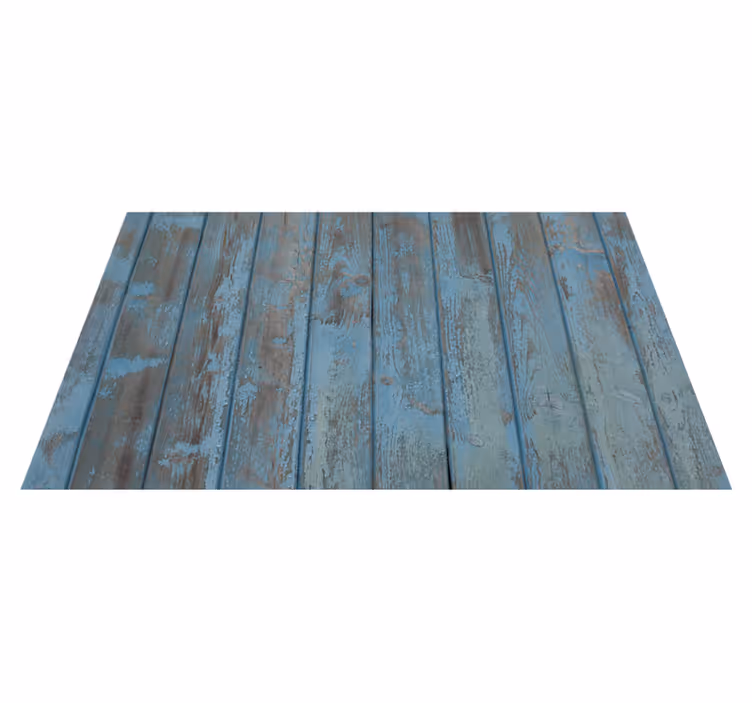 Blauwe oude planken vinyl tapijt houtstructuur - TenStickers