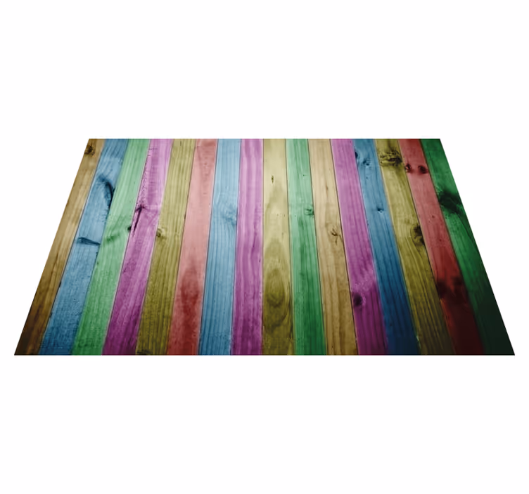Levendige houten strepen vinyl tapijt houtstructuur - TenStickers