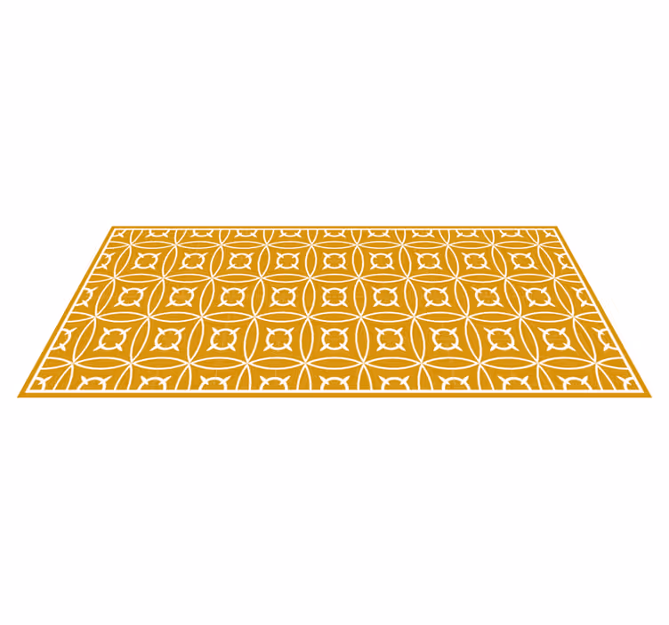 Geometrisch geel motief vinyl tapijt tegels - TenStickers