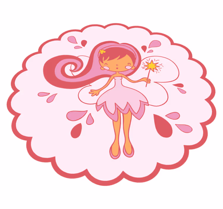 Vinyl tapijt kind met charmante fee figuur - TenStickers