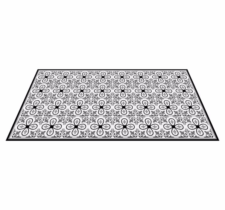 Bloemenpatroon vinyl tapijt keuken - TenStickers