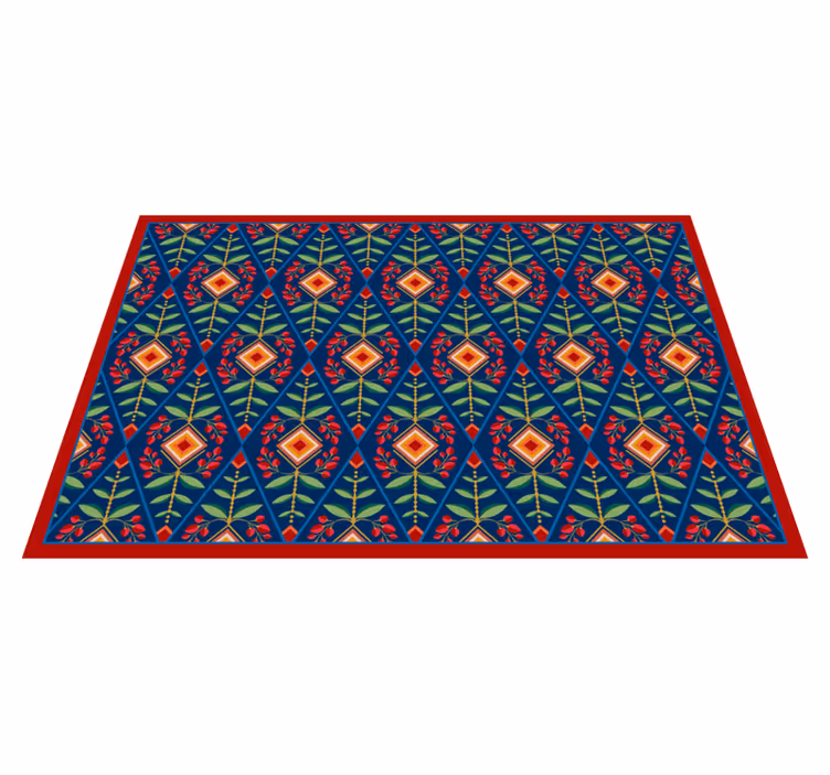 Botanisch geometrisch patroon vinyl tapijt geometrisch - TenStickers