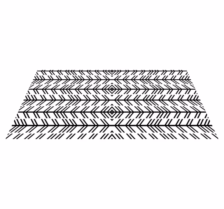 Chevron zwarte lijnen vinyl tapijt strepen - TenStickers