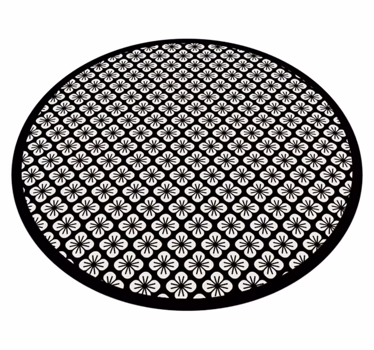 Vinyl tapijt Bloemen en planten zwart-witte - TenStickers