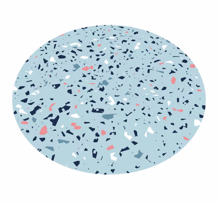 Blauwe terrazzo-stijl vinyl tapijt keuken - TenStickers