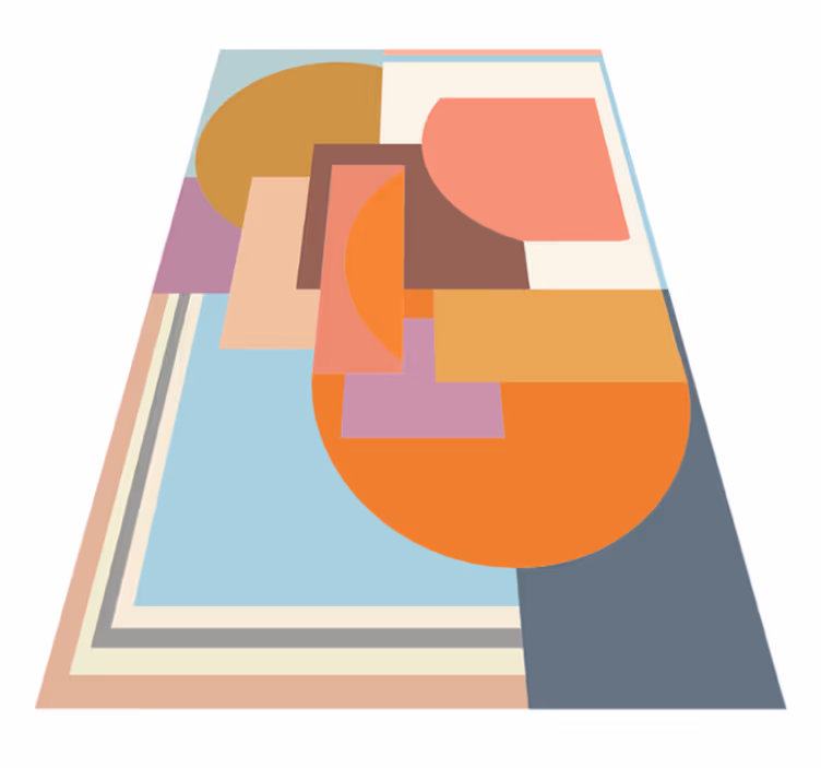 Opvallende vormen vinyl tapijt geometrisch - TenStickers