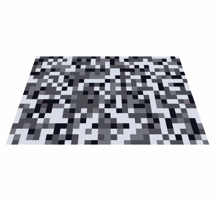 Gepixeld grijs patroon vinyl tapijt geometrisch - TenStickers