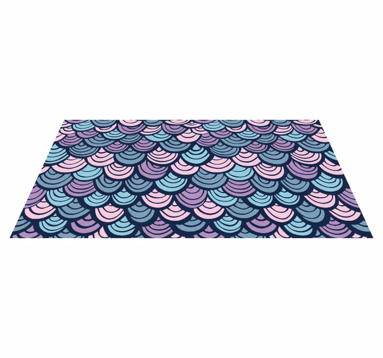 Paars en blauw golfmotief vinyl tapijt geometrisch - TenStickers