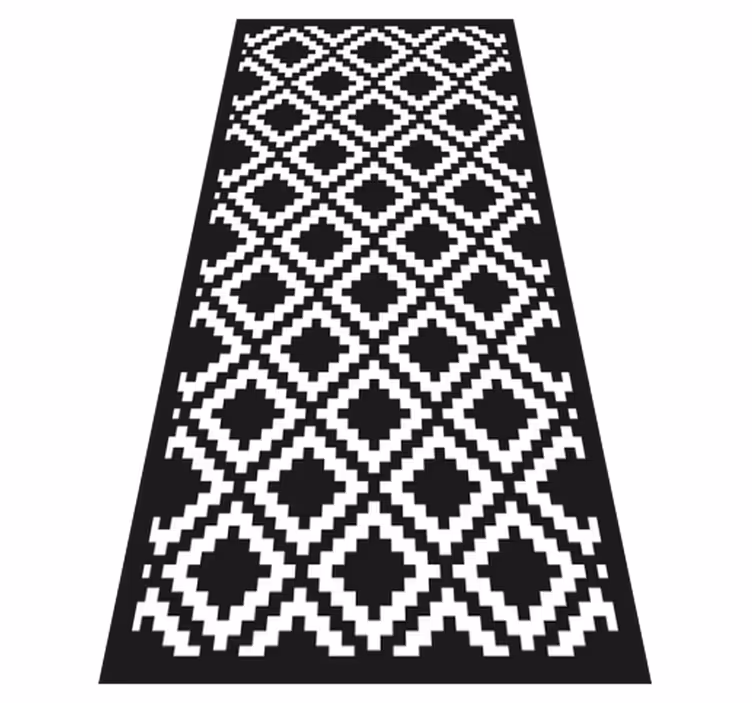 Monochroom ruitpatroon vinyl tapijt woonkamer - TenStickers