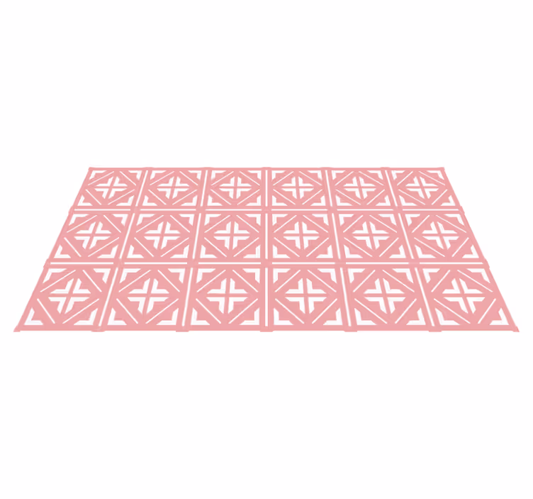 Roze vierkant ontwerp vinyl tapijt tegels - TenStickers