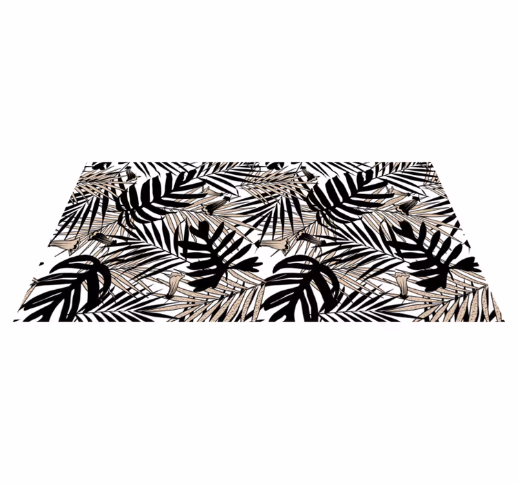 Tropisch bladelement vinyl tapijt natuur - TenStickers