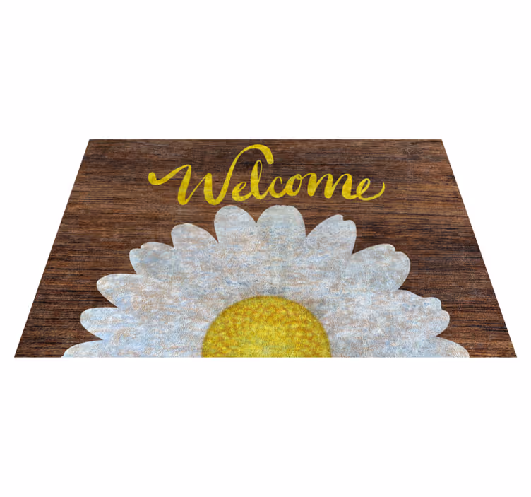 Welkomstbericht van daisy Vinyl tapijt ontvangsthal - TenStickers