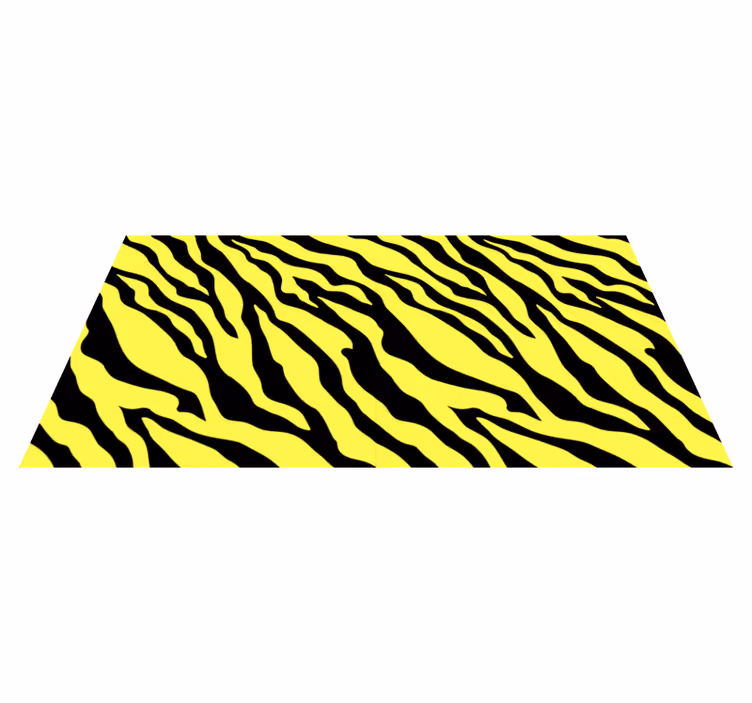Gele zebraprint vinyl vloerkleed dierenprint - TenStickers