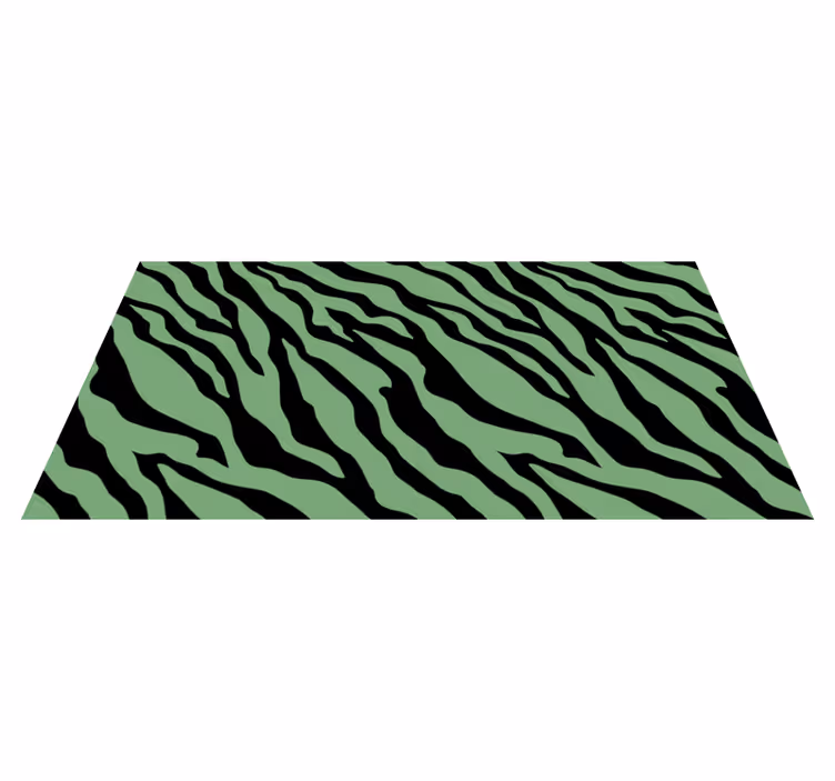 Zebra groene strepen vinyl vloerkleed dierenprint - TenStickers