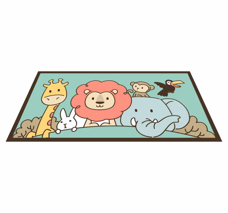 Jungle vrienden dieren vinyl tapijt meer kinderen - TenStickers