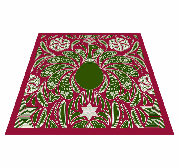 Elegant pauwpatroon dieren vinyl tapijt - TenStickers
