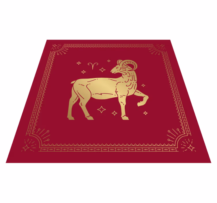 Gouden ram symbool dieren vinyl tapijt - TenStickers