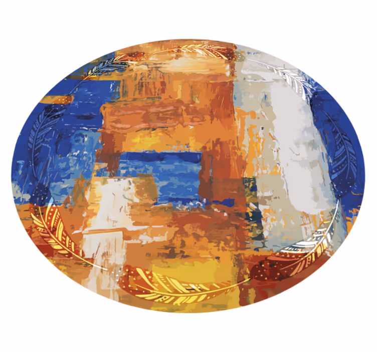 Abstracte kleurenfusie vinyl tapijt minimalistisch - TenStickers