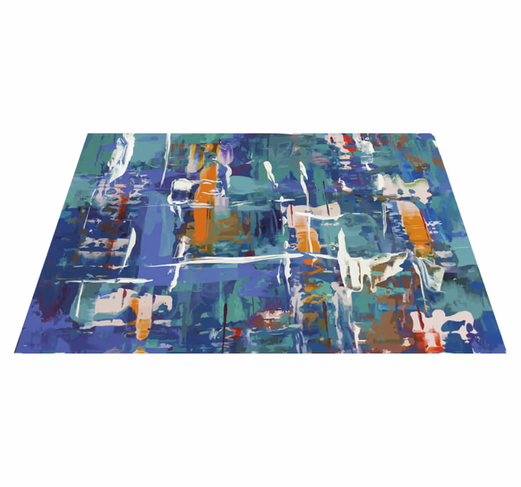 Kleurrijke abstracte spatten vinyl tapijt andere textuur - TenStickers