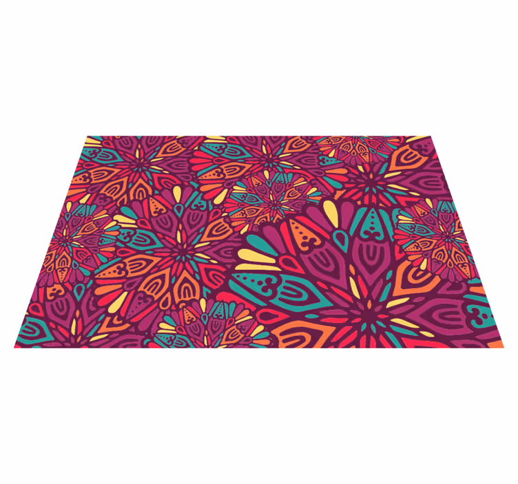 Vinyl tapijt mandala levendig paars motief - TenStickers