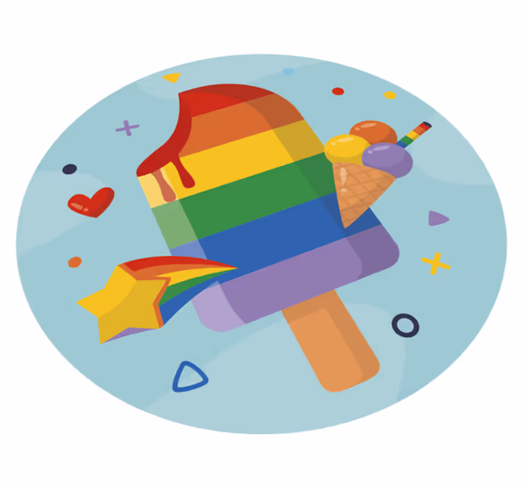 Kleurrijk ijs vinyl tapijt meer kinderen - TenStickers
